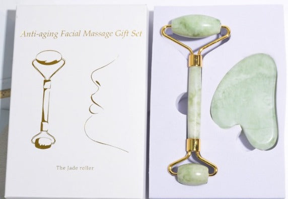 Jade Facial Roller & Gua Sha Gift Set